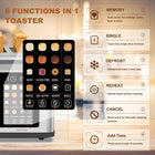 4 Slice Toaster Touch Screen, Stainless Steel Toasters Digital Timer, Dual Control Panel Toasters, 8 Shade Settings 6 Bread Types for Bagel, Cancel, Defrost 1650W Stainless Steel