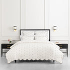 kate spade new york Scalloped Edge 3-Piece King Quilt Bedding Set, 100% Cotton Reversible Cover, All Season Warmth Bedding, Machine Washable, Marshmallow