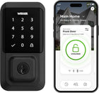 Weiser Halo Matte Black WiFi Smart Lock, Keyless Entry Door Lock, Touchscreen Keypad Door Lock, Amazon Alexa & Google Assistant/Google Home Compatible, Deadbolt Lock, Smart Locks for Entry Door