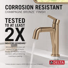 Delta Faucet Nicoli Pull-Down Single Hole Bathroom Faucet, Gold Bathroom Sink Faucet, Bathroom Faucet with Pull Out Sprayer, Single Handle Bathroom Faucet, Champagne Bronze 15849LF-CZPD