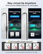 EVDANCE Level 1 EV Charger - J1772 Electric Car Charger with 25FT Cable, 16A 240V/12A 110V Portable EV Charger for Home, NEMA 6-20 & NEMA 5-15 Plug-in Hybrid Car Charger, IP66 Waterproof