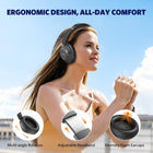 EarFun Wave Pro Active Noise Canceling Headphones, Wireless Over Ear Bluetooth Headphones, LDAC Hi-Res Sound, 5 Mics AI Clear Call, 80H Playtime, Multipoint Connection, Comfort Fit, Custom EQ via App