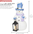 Alpine Corporation SKY562HH-S-TM Lavender Winter Snowman Holding Lantern Statue with Flashing Warm White LED Candle, 14” Tall, Indoor/Outdoor Holiday Decoration