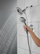 Delta Faucet Arvo 14 Series Single-Handle Shower Faucet, Shower Trim Kit with 4-Spray In2ition 2-in-1 Dual Hand Held Shower Head with Hose, Chrome 142840-I (Valve Included)