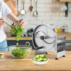 Commercial Vegetable Slicer Manual Potato Tomato Slicing Machine Onion Slicer Stainless Steel Vegetable Cutter Fruit Slicer for Potato Lemon Tomato Onion, 0.2-10 mm Thickness Adjustable