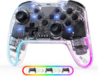 Wireless Controller for Switch/Lite/OLED/PC/Android/iOS - Ergonomic Gamepad with 7 Color RGB Lighting, Turbo/Vibration Adjustment & One-Key Wake-Up Function
