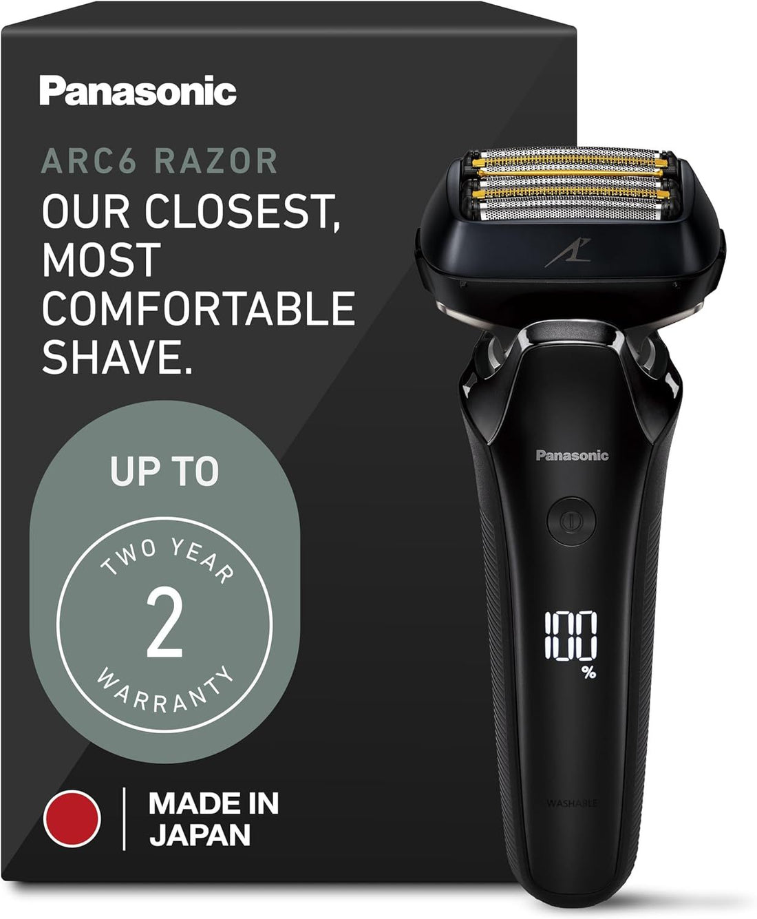Panasonic ESLS8A Luxury 6-Blade Waterproof Electric Shaver for Men, Black