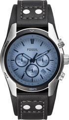 Fossil Men\'s Coachman Quartz Stainless Steel and Leather Chronograph Watch, Color: Silver, Black (Model: CH2564)