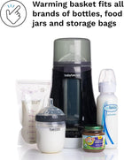 Baby Brezza Electric Baby Bottle Warmer, Breast Milk + Baby Food Warmer and Defroster - Universal Fits All Feeding Bottles:Glass, Plastic, Small, Large + Digital Display,Black and White
