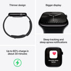 Apple Watch Series 10 [GPS 46mm case] Smartwatch with Jet Black Aluminum Case with Black Sport Band - M/L. Fitness Tracker, ECG App, Always-On Retina Display, Water Resistant 2