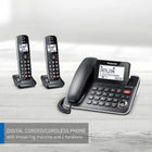Panasonic DECT 6.0 2-in-1 Corded/Cordless Phone with Answering Machine, Advanced Call Block (1,000 numbers), and Talking Caller ID - 2 Cordless Handset - KX-TGF872CB (Black)