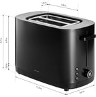 ZWILLING Enfinigy Toaster 2 Slice with Extra Wide 1.5\ Slots for Bagels, 7 Toast Settings, Even Toasting, Reheat, Cancel, Defrost, Black, 53101-701