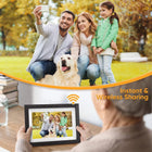 Frameo 32GB Digital Photo Frame WiFi 10.1 Inch Smart Electronic Digital Picture Frame 1280x800 HD IPS Touch Screen Share Photos Videos Instantly Via Frameo App for Women mon dad