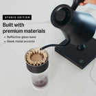 Fellow Stagg EKG Pro Studio Electric Gooseneck Kettle - Pour-Over Coffee and Tea Pot, Stainless Steel, Quick Heating, Matte Black with Walnut Wood Handle, 0.9 Liter | Precise Temp Control for Pour-Over Coffee & Tea, Stainless Steel, Brew Timer, Scheduling