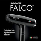 BabylissPRO Falco Professional Ionic High-Performance Digital Hair Dryer, Includes Comb, 2 Nozzles, Diffuser & Replacement Filter, High-Speed Motor, 3 Speed & 4 Heat Digital Settings With Cool Shot