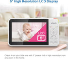 VTech VM924-2 Pan & Tilt Video Baby Monitor with 2 Cameras, 5\ LCD Screen, Up to 17 Hrs Video Battery Life(2600 mAh), 1.33x Zoom, Night Vision, Best-in-Class 1000ft Range, Soothing Sounds, 2-Way Talk