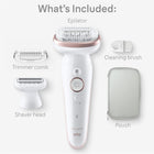 Braun Epilator Silk-épil 9, Hair Removal Device, Women Shaver & Trimmer, Pivoting Head, Wet and Dry Epilator, Includes Shaver Head and Trimmer Comb, SES9-030,1 Count