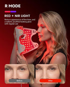 LED Red Light Face Mask, 460–850nm Near-Infrared Facial Light Mask with 3 Light Modes, White