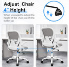 Office Chair Primy Ergonomic Desk Chair with Adjustable Lumbar Support and Height, Swivel Breathable Desk Mesh Computer Chair with Flip up Armrests for Conference Room（Gray）