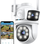 GENBOLT PTZ WiFi Security Camera Outdoor, 2.4&5GHz Dual Lens PoE IP Camera with Dual View, CCTV Home Surveillance with Color Night, Auto Tracking Humanoid Detection [DC&PoE]
