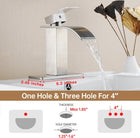 Fransiton Bathroom Faucet Bathroom taps 1 or 3 Hole Bathroom Sink Faucet Single Handle washroom Waterfall Faucet with Deck and Pop-up Drain (Brushed Nickel- Set of 2, Short)