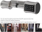 Smart Door Lock - Stainless Steel Brass Cylinder With Emergency Interface for Wooden Iron Security Doors, Keyless Euro Electronic Lock, Low Consumption