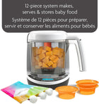 Baby Brezza One Step Baby Food Maker Deluxe - Cooker and Blender in One to Steam and Puree Baby Food for Pouches - Make Organic Food for Infants and Toddlers - Set Includes 3 Pouches and 3 Funnels