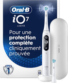 Oral-B iO Deep Clean + Protect Rechargeable Electric Toothbrush, White with Visible Pressure Sensor, 5 Cleaning Settings, 2 Min Timer, an iO Series 7 Toothbrush, 2 Replacement Brush Heads, and Charging Travel Case
