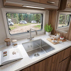 MENSAJOR RV Kitchen Sink, 15 x 17 Inch Undermount Kitchen Sink, Stainless Steel Drop in Sink for RV Tiny Home Small Space, Single Bowl Sinks with Basket Strainer