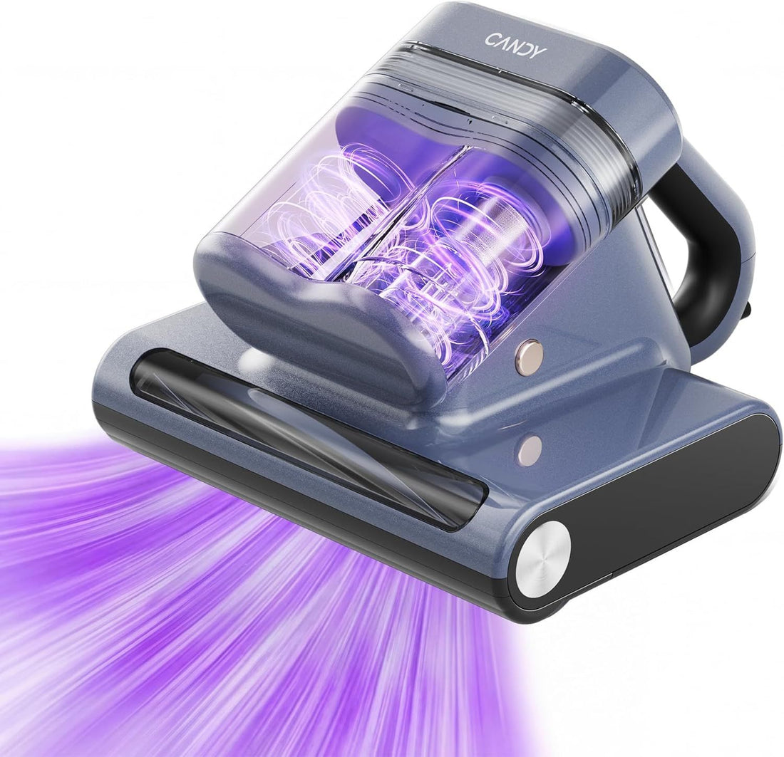 Candy Mattress Vacuum Cleaner, 16Kpa Bed Vacuum Cleaner with UV-C Light, 72000 RPM/Min, 140°F Heat, Versatile Handheld Vacuums for Bed, Sofa, Couch, Crib(Corded, 650W)