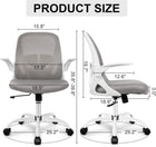 Office Chair Primy Ergonomic Desk Chair with Adjustable Lumbar Support and Height, Swivel Breathable Desk Mesh Computer Chair with Flip up Armrests for Conference Room（Gray）