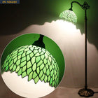 Tiffany Style Reading Floor Lamp Lighting W12H64 Inch 1E26 Green Wisteria Stained Glass Lampshade Antique Adjustable Arched Resin Base Foot Switch Easy Assemble S523 WERFACTORY Lamps Home Decoration