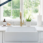 SINKOLOGY Turner Farmhouse/Apron-Front Undermount 30-in x 18-in Crisp White Fireclay Single Bowl Kitchen Sink