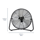 Utilitech 20-in High Velocity Indoor Floor Fan, in Black