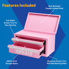 Kobalt Portable tool box 10.83-in W x 5.91-in H x 5.91-in D Pink Steel Tool Box