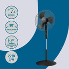 Utilitech 18-in Indoor Oscillating Pedestal Fan, in Black with Remote