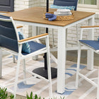 Style Selections Waterline Square Steel Frame Outdoor Dining Table 45.28-in W x 45.28-in L with Umbrella Hole