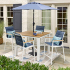 Style Selections Waterline Square Steel Frame Outdoor Dining Table 45.28-in W x 45.28-in L with Umbrella Hole