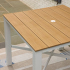 Style Selections Waterline Square Steel Frame Outdoor Dining Table 45.28-in W x 45.28-in L with Umbrella Hole