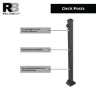 RELIABILT 2-in x 2-in x 3-ft Black Sand Steel Deck Post