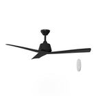 Harbor Breeze Stokes II Easy2Hang 52-in Matte Black with Matte Black Blades Covered Outdoor Downrod or Flush Mount Propeller Ceiling Fan Without Light and Remote Control Included 3 -Blade