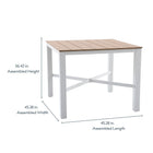 Style Selections Waterline Square Steel Frame Outdoor Dining Table 45.28-in W x 45.28-in L with Umbrella Hole