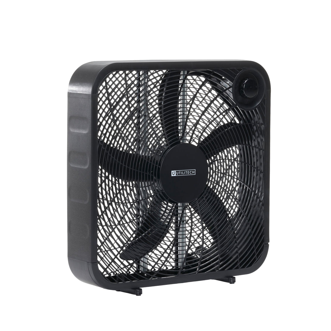 Utilitech 20-in High Velocity Indoor Box Fan, in Black