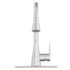 Project Source Ellesburg Stainless Steel Single Handle Deck-mount Pull-down Kitchen Faucet with Sprayer (Includes Deck Plate)