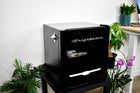 side damage FRIGIDAIRE Black Retro Mini Refrigerator-Energy Saving-Adjustable Thermostat Control-Side Mounted Bottle Opener-Ideal for Dorm, Office, RV, Garage, Apartment 1.6 Cubic Feet
