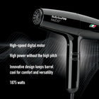 BabylissPRO Falco Professional Ionic High-Performance Digital Hair Dryer, Includes Comb, 2 Nozzles, Diffuser & Replacement Filter, High-Speed Motor, 3 Speed & 4 Heat Digital Settings With Cool Shot