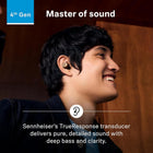 Sennheiser Momentum True Wireless 4 Smart Earbuds, Bluetooth 5.4, Crystal-Clear Sound, Noise Cancelling Earbuds, Comfortable Design, Up to 30HR Playtime, Adaptive ANC, LE Audio, Auracast – Black