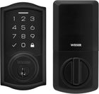 Weiser SmartCode Matte Black Keyless Entry Door Lock/Deadbolt Lock, 10-Button Touchpad Door Lock with Backlit Keypad, Up to 50 User Codes Electronic Door Locks for Front Door, Traditional Home Décor