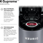 Keurig K-Supreme Single Serve K-Cup Pod Coffee Maker, With MultiStream Technology, Grey, 17.913in x 7.047in x 14.409in