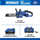 Kobalt 24-volt 12-in Battery 4 Ah Chainsaw Battery Included Charger Included